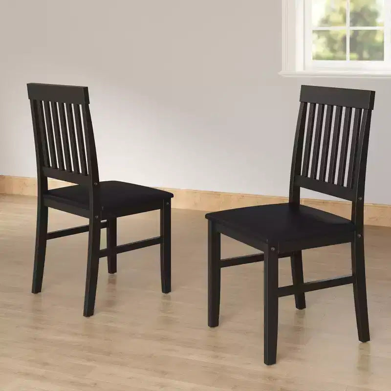 Heynemo Wooden Dining Chairs Set of 2, Modern Dining Chairs with Solid Wood Legs, 350LBS Capacity, Faux Leather Accent Side Seat for Kitchen