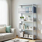 5-Tier Metal Storage Shelf, Adjustable Heavy Duty Bookshelf for Garage, Pantry, Kitchen, and Home, Durable Shelving Rack for Storage and Display