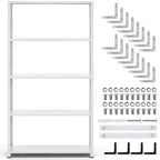 5-Tier Metal Storage Shelf, Adjustable Heavy Duty Bookshelf for Garage, Pantry, Kitchen, and Home, Durable Shelving Rack for Storage and Display