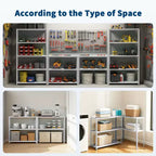 5-Tier Metal Storage Shelf, Adjustable Heavy Duty Bookshelf for Garage, Pantry, Kitchen, and Home, Durable Shelving Rack for Storage and Display