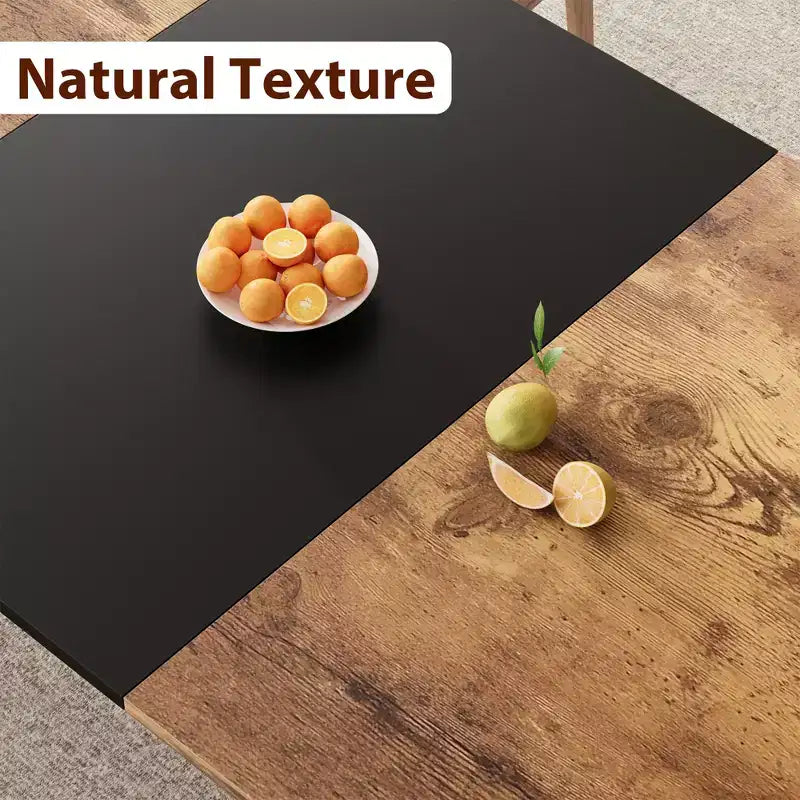 Table de salle à manger, 198 cm, pour 6-8 personnes, piétement en métal de style industriel, design rectangulaire, convient pour la cuisine, la salle à manger et le salon