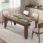 Large dining table, seating 6-8 people, 70.87-inch farmhouse style, suitable for living rooms, dining rooms, and apartments.