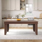 Large dining table, seating 6-8 people, 70.87-inch farmhouse style, suitable for living rooms, dining rooms, and apartments.