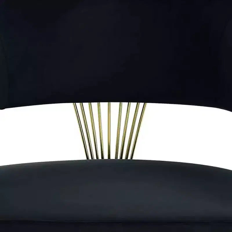 Royal Hampton 22 Inch Side Dining Chair, Gold Base, Padded Black Velvet