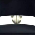 Royal Hampton 22 Inch Side Dining Chair, Gold Base, Padded Black Velvet