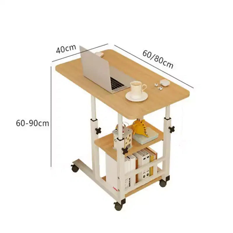 Table d'appoint en C réglable en hauteur avec station de recharge, table d'appoint mobile en forme de C pour ordinateur portable, bureau de canapé avec roulettes, table d'appoint de canapé avec tiroir de rangement