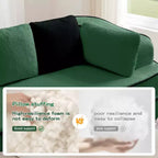 106 Teddy Fabric No Assembly 32D Boneless Sofa,Contrast color design,Fluffy Comfy Couch with L-Shaped Chaise,for Living Room,White