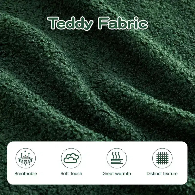 106 Teddy Fabric No Assembly 32D Boneless Sofa,Contrast color design,Fluffy Comfy Couch with L-Shaped Chaise,for Living Room,White