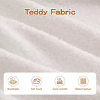 106 Teddy Fabric No Assembly 32D Boneless Sofa,Contrast color design,Fluffy Comfy Couch with L-Shaped Chaise,for Living Room,White