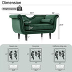 Christopher Knight Home Baird Velvet Bench with Nailhead Trim and Curved Arms, 2 Pillows and Wood Legs