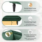 Christopher Knight Home Baird Velvet Bench with Nailhead Trim and Curved Arms, 2 Pillows and Wood Legs