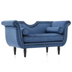 Christopher Knight Home Baird Velvet Bench with Nailhead Trim and Curved Arms, 2 Pillows and Wood Legs