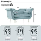 Christopher Knight Home Baird Velvet Bench with Nailhead Trim and Curved Arms, 2 Pillows and Wood Legs