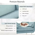 Christopher Knight Home Baird Velvet Bench with Nailhead Trim and Curved Arms, 2 Pillows and Wood Legs