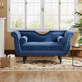 Christopher Knight Home Baird Velvet Bench with Nailhead Trim and Curved Arms, 2 Pillows and Wood Legs