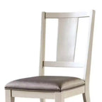 Royal Hampton Side Dining Chair Set of 2, Faceted Panel Back, White Wood, Gray