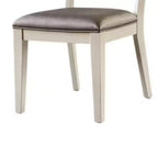 Royal Hampton Side Dining Chair Set of 2, Faceted Panel Back, White Wood, Gray