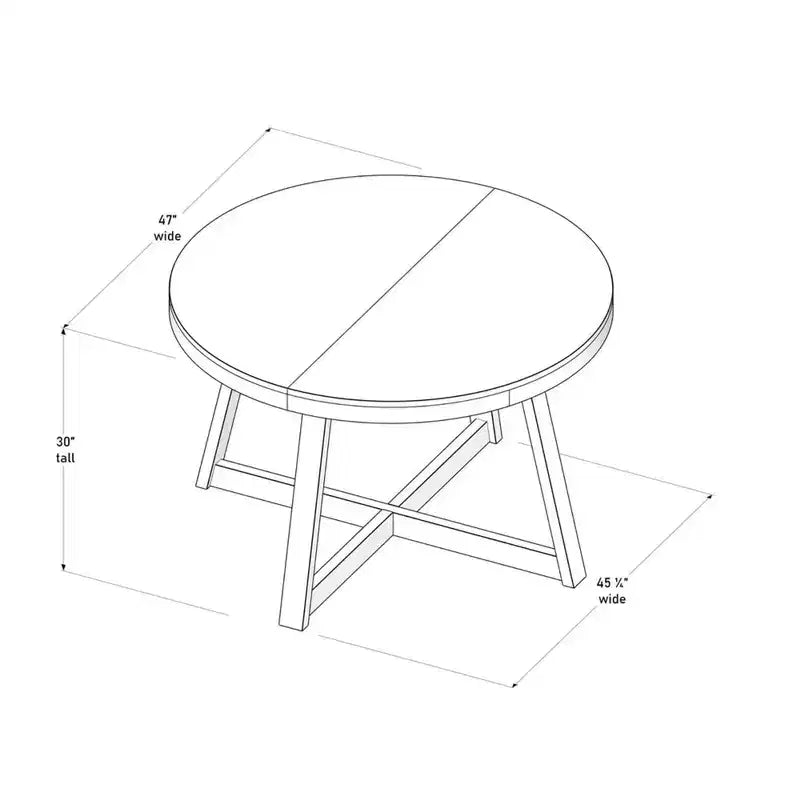 Table de salle à manger ronde classique (47 po / 1194 mm)