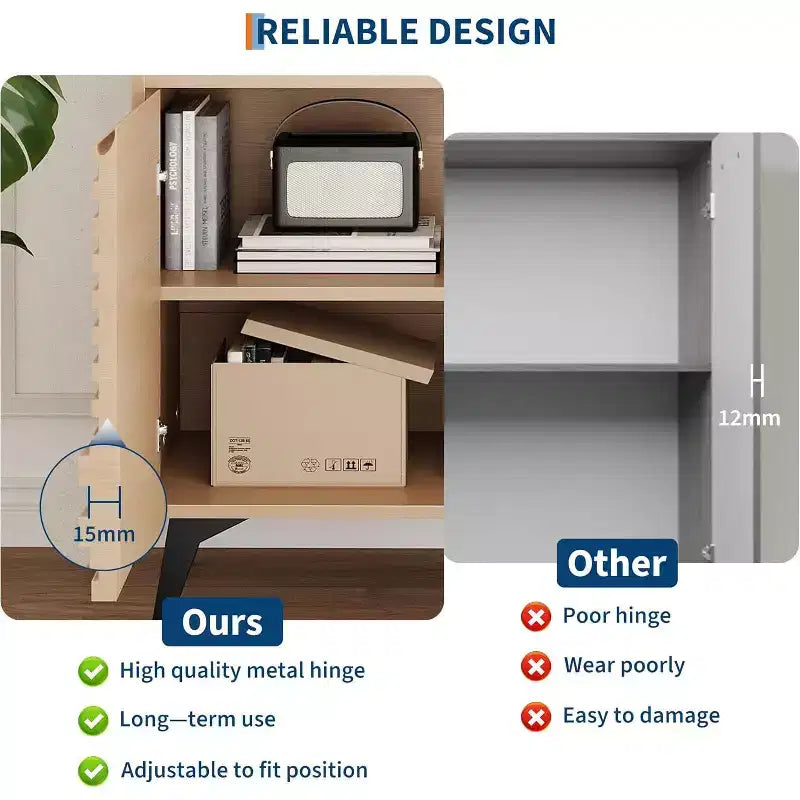 Farmhouse Coffee Bar Cabinet, Kitchen Storage Cabinet with Drawer and Adjustable Shelves