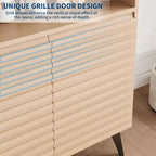 Farmhouse Coffee Bar Cabinet, Kitchen Storage Cabinet with Drawer and Adjustable Shelves