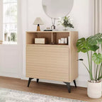 Farmhouse Coffee Bar Cabinet, Kitchen Storage Cabinet with Drawer and Adjustable Shelves