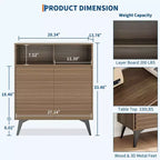 Farmhouse Coffee Bar Cabinet, Kitchen Storage Cabinet with Drawer and Adjustable Shelves