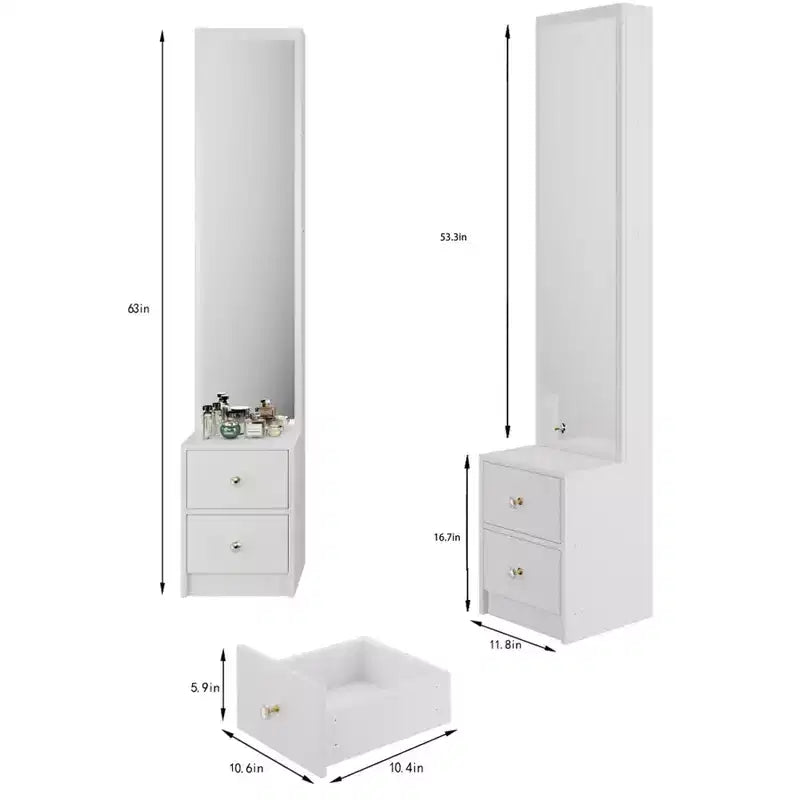 Length 11.8 x Width 15.7 x Height 63 Simple Stylish Dressing Mirror Cabinet, Full Body Mirror Cabinet, Extra Large Mirror
