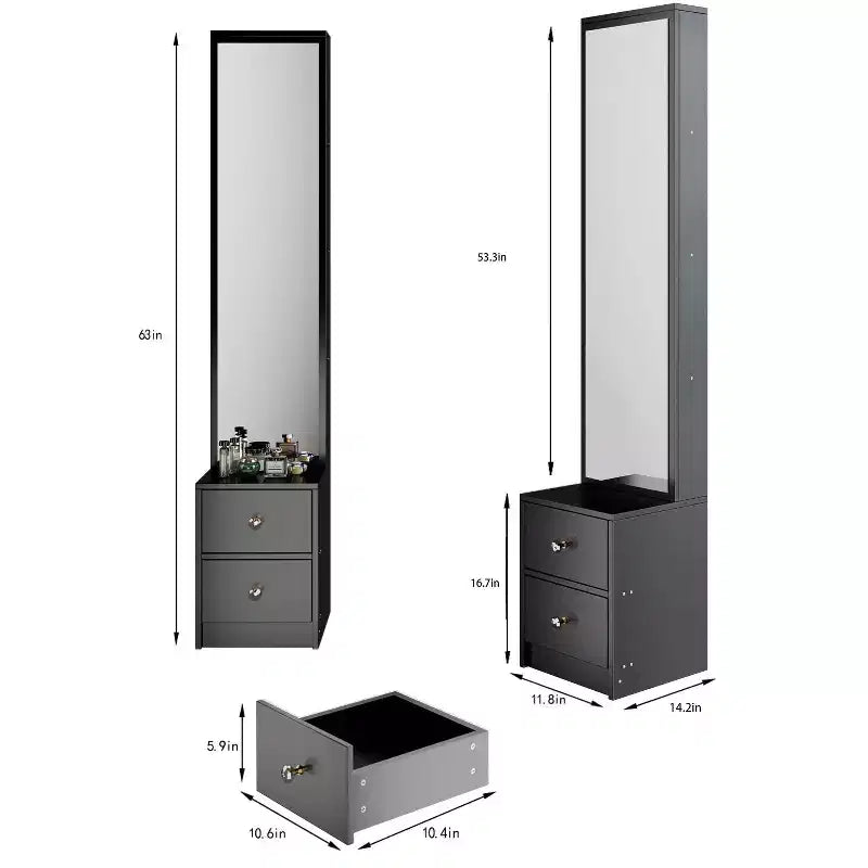 Length 11.8 x Width 15.7 x Height 63 Simple Stylish Dressing Mirror Cabinet, Full Body Mirror Cabinet, Extra Large Mirror