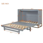 Queen Murphy Bed Wall Bed with Gold Leg, Queen Size Cabinet Bed Folding Wall Bed for Guest Room Office