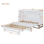 Queen Murphy Bed Wall Bed with Gold Leg, Queen Size Cabinet Bed Folding Wall Bed for Guest Room Office