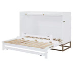 Queen Murphy Bed Wall Bed with Gold Leg, Queen Size Cabinet Bed Folding Wall Bed for Guest Room Office