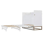 Queen Murphy Bed Wall Bed with Gold Leg, Queen Size Cabinet Bed Folding Wall Bed for Guest Room Office