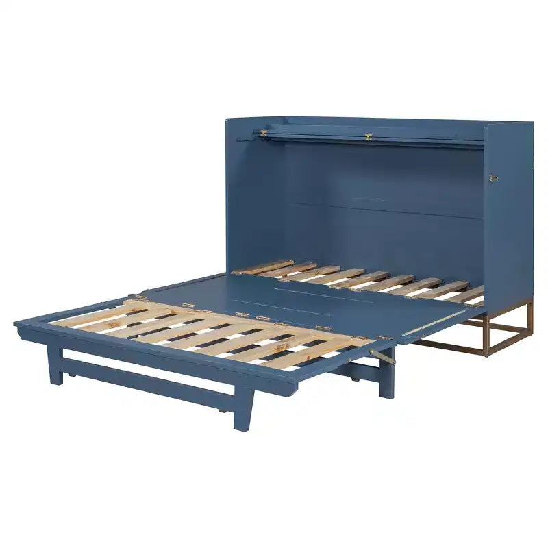 Queen Murphy Bed Wall Bed with Gold Leg, Queen Size Cabinet Bed Folding Wall Bed for Guest Room Office