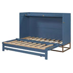 Queen Murphy Bed Wall Bed with Gold Leg, Queen Size Cabinet Bed Folding Wall Bed for Guest Room Office