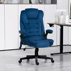 6 Point Executive Office Chair with Heat, Velvet High Back Vibrating Massage Office Chair