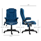 6 Point Executive Office Chair with Heat, Velvet High Back Vibrating Massage Office Chair
