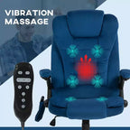 6 Point Executive Office Chair with Heat, Velvet High Back Vibrating Massage Office Chair