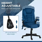 6 Point Executive Office Chair with Heat, Velvet High Back Vibrating Massage Office Chair