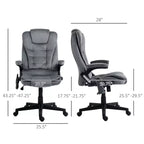 6 Point Executive Office Chair with Heat, Velvet High Back Vibrating Massage Office Chair