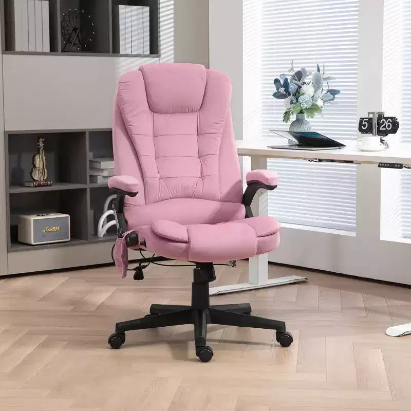 6 Point Executive Office Chair with Heat, Velvet High Back Vibrating Massage Office Chair