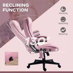 6 Point Executive Office Chair with Heat, Velvet High Back Vibrating Massage Office Chair