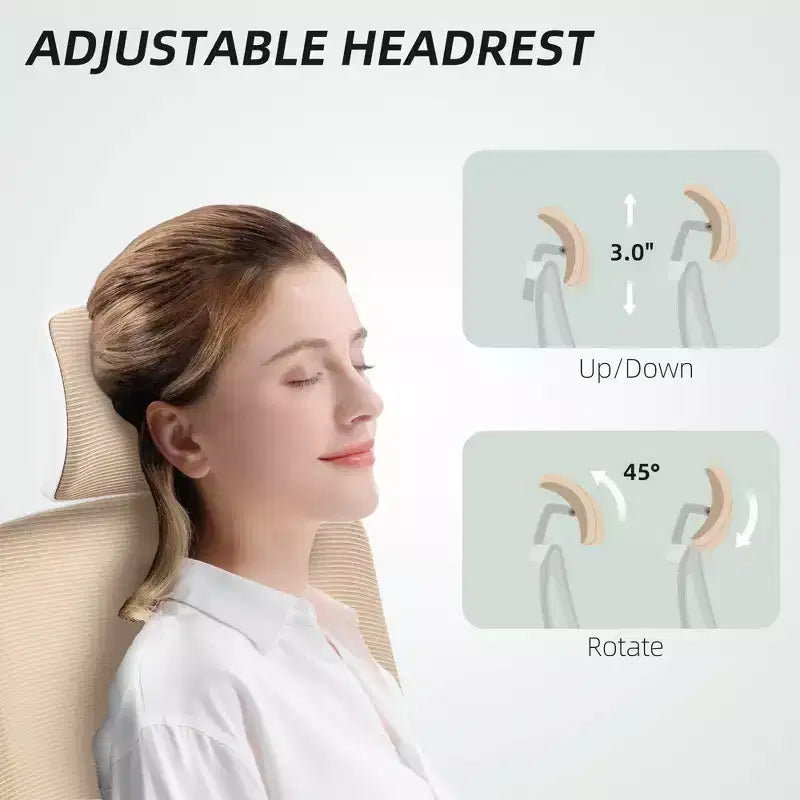 Chaise de bureau en maille, chaise de bureau ergonomique avec accoudoir relevable, appui-tête rotatif, support lombaire réglable