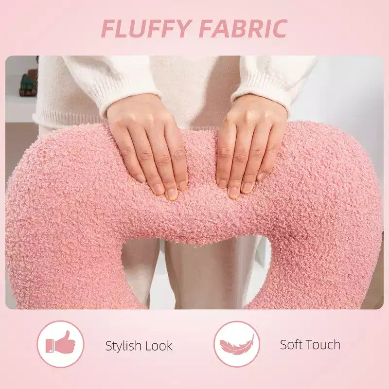 Armless Computer Desk Chair, Office Task Chair, Teddy Fleece Heart Makeup Vanity Chair with Swivel Wheels