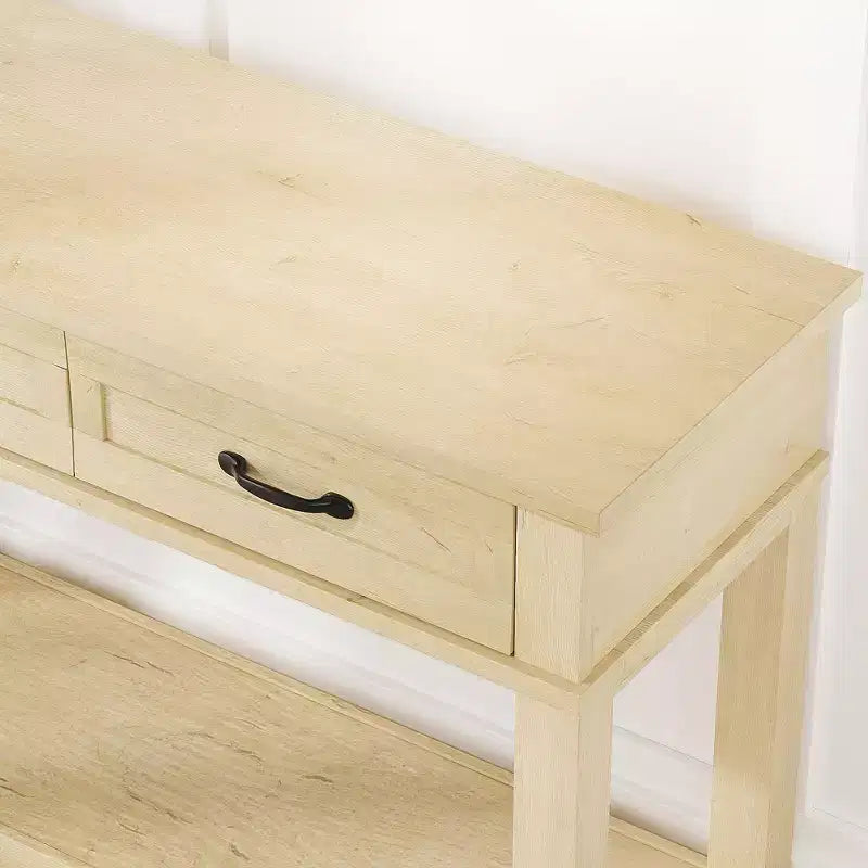 54 Entryway Console Table with 3 Drawers, 2 Tier Wooden Narrow Sofa Table Behind Couch, Rectangular Hallway Table for Entryway Living Room