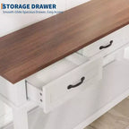 54 Entryway Console Table with 3 Drawers, 2 Tier Wooden Narrow Sofa Table Behind Couch, Rectangular Hallway Table for Entryway Living Room