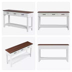 54 Entryway Console Table with 3 Drawers, 2 Tier Wooden Narrow Sofa Table Behind Couch, Rectangular Hallway Table for Entryway Living Room