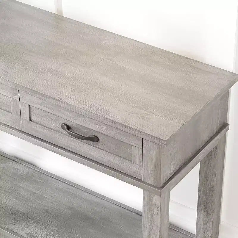 54 Entryway Console Table with 3 Drawers, 2 Tier Wooden Narrow Sofa Table Behind Couch, Rectangular Hallway Table for Entryway Living Room