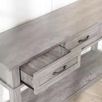 54 Entryway Console Table with 3 Drawers, 2 Tier Wooden Narrow Sofa Table Behind Couch, Rectangular Hallway Table for Entryway Living Room