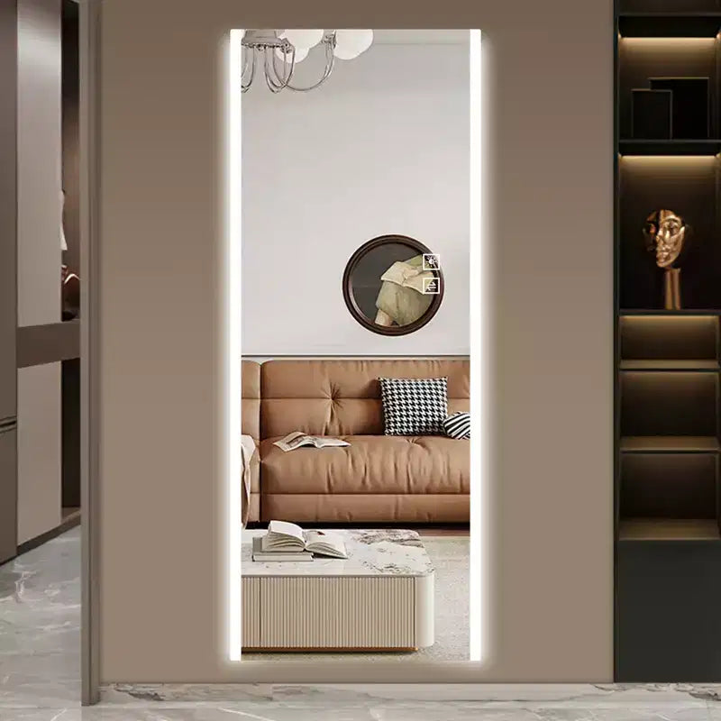 Miroir Rectangulaire Pleine Longueur GDFStudio Arden Moderne 65H avec 3 Modes d'Éclairage