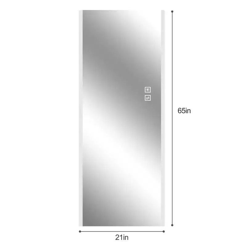 Miroir Rectangulaire Pleine Longueur GDFStudio Arden Moderne 65H avec 3 Modes d'Éclairage